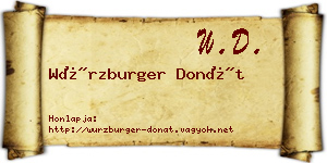 Würzburger Donát névjegykártya